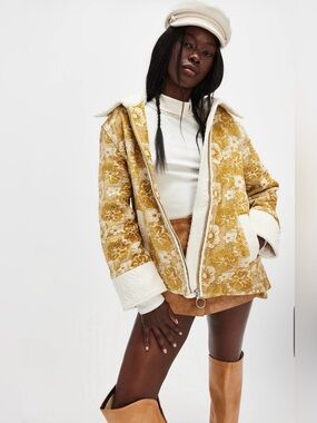 NWT Free People Sabrina Tapestry Jacket Golden
Hour Yellow Boho